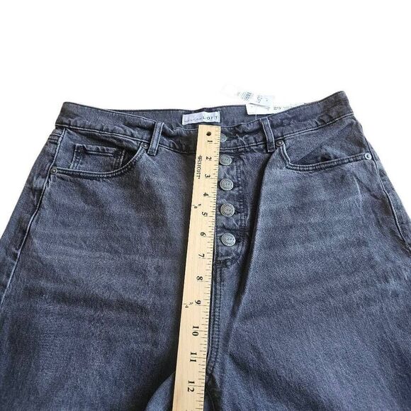 Loft womens Sz 8/29 wash black high waist Sandal Flare jeans - Picture 6 of 8